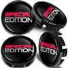 SkinoEu 4 x 65 mm coprimozzo compatibili con VW 3B7 601 171 / 6U7 601 171 Special Edition nero argento rosso CV 18