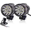 YnGia 2PCS Fari fendinebbia a LED universali con interruttore impermeabile, faretti bianchi per moto DRL Luci di guida Fari a LED per moto, bici, scooter, ATV, camion, auto, barca