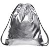 whatUneed Borse con Coulisse per Uomo Donna, Zaino in Pelle Gym Borsa Zaino Gymsack Outdoor Travel Sport Sackpack per Adulti (Argento Liscio)