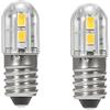 ShuoHui Attacco a vite E10 LED - Illuminazione di ricambio bianca fredda - 6 V 4 SMD chip aggiornamento giallo per fari, torce elettriche (2)