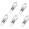ShuoHui 5 x Lampadine alogene con attacco bispina G4, lampadine alogene G4, base G4, dimmerabile, 12 Volt, 20 Watt, bianco caldo - 2800K, lampadine a capsule trasparenti, confezione da 5