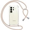 Pnakqil Cover per Samsung Galaxy S26 Ultra con Cordino, Trasparente Custodia con Laccio Tracolla Cellulare Girocollo Collana Protettiva per Samsung Galaxy S26 Ultra 6,9 Pollic, Khaki