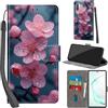 PHINIENLAND Cover per Samsung Galaxy Note 10 Plus Case PU Pelle Custodia [Kickstand] [Chiusura magnetica] [Slot per Schede], Portafoglio Flip Custodia per Samsung Note 10 Plus,Fiori