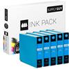 Supply Guy 5 cartucce per stampanti compatibile con Canon PGI-2500XL Ciano per Canon Maxify IB4000 IB4050 IB4100 IB4150 MB5000 MB5050 MB5100 MB5150 MB5155 MB5300 MB5350 MB5400 MB5450 MB5455