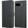 Leacckl Cover per Google Pixel 9a, Custodia a portafoglio in Pelle PU Premium [Magnetica a Scatto] [Funzione Stand], Nero