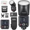 Godox V100 C V100C 100Ws TTL Li-ion testa rotonda Flash Compatibile con fotocamera Canon, 400 flash a piena potenza, tempo di riciclaggio 1.7s, Sub Flash SU-1, accoppiamento one-tap con X3