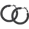 FOCALOOK Orecchini Donna Acciaio Cerchio Nero 80mm Orecchini Donna Argento Cerchio Orecchini Cerchio Acciaio Grandi