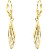 SOFIA MILANI - Orecchini da Donna in Argento 925 - Placcati in Oro e con Pietra Zircone - Orecchino Pendente a Piuma Ala Angelo - E2343