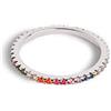 SINGULARU - Anello Cleo Colors. Argento Sterling 925 con Finitura Placcata Rodio e Zirconi Colorati. Taglia 18