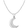 SOFIA MILANI - Collana da Donna in Argento 925 - con Pietra Zircone - Ciondolo a Luna - N0445