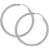FOCALOOK Orecchini a Cerchio Donna Acciaio Argento 80mm Orecchini Anelli Grandi Orecchini Acciaio Inossidabile
