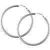 FOCALOOK Orecchini Cerchio Grande Donna Argento 80mm Orecchini a Cerchio Donna Acciaio Orecchini Neri Ragazza