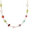 SINGULARU - Collana Drop Orchidea. Collana in Ottone con Placcatura Oro 18Kt e Cristalli Colorati. Gioielli da Donna