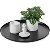Romadedi Vassoio decorativo nero rotondo: vassoio da portata in metallo da 32 cm per cucina, bar, decorazione tavolino da caffè, vassoio per candele per centrotavola, organizer da bancone, display