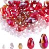 SUNNYCLUE 1 scatola 280 pezzi Perline di Cristallo A Goccia Perline di Vetro con Foro Verticale Sfuso Forma A Goccia Sfaccettata Distanziatore Sciolto Perline Rosa per Creazione di Gioielli Braccialet