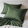 Linenwalas 100% Bamboo Federe per Cuscino Confezione da 2 50 x 75 cm, Federe in Seta Fredda Morbide per Capelli e Pelle, Federa Ipoallergenica Anti-Allergia con Chiusura a Busta (50 x 75 cm, Verde