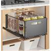 YunNasi Cassetto Estraibile Cucina, Nero, 1 pezzi 38D X 25W X19H CM | Cassetto Telescopico, Ripia Cassetti Scorrevole, Armadio da Cucina, Senza Bisogno di Trapano e Chiodi