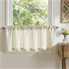 TOPICK - Tendine moderne da cucina, effetto lino, 140L x 40A cm, beige, 1 set, semitrasparenti, lavabili, per cucina, soggiorno, camera da letto