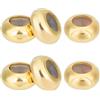 Beebeecraft 40 pz Ferma Braccialetti con Ciondoli Placcati in Oro 24K Perline Scorrevoli Regolabili da 6x3mm Perline Distanziatrici in Metallo con Gomma all'Interno per Collane Catene Creazione di
