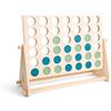 BS Toys Four Together - Gioco di Abilità per Bambini - Gioco da Tavolo per Feste di Compleanno dei Bambini - Adatto per Interni o Esterni - Da 6 Anni - Deluxe, Legno, Verde/Blu - 58,9 x 42,9 x 5,1 cm