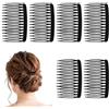Yolev 6 Pezzi Pettini per Capelli in Plastica con 14 Denti Pettini per Capelli Twist Pettini Fermagli per Capelli Vintage Pettine Decorativo per Ragazze Donne (Nero)
