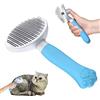 Zivacate Spazzola per gatti e cani Zivacate [Impugnatura ergonomica e pulizia con un solo clic e Patented Design] Elimina Peli Morti per cani/gatti/conigli a pelo corto e lungo(Blu Oceano)