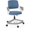 HJH Office 640500 Sedia da Ufficio Girevole per Bambini KID FLEX Tessuto, Sedia da Scrivania con Poggiapiedi, Regolabili in Altezza, Blu Grigio