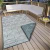 Hanse Home Pangli - Tappeto per esterni, resistente alle intemperie, stile boho scandinavo, impermeabile, in tinta unita, effetto geometrico 3D, per giardino, balcone, terrazza, soggiorno, verde, 120