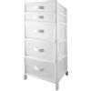 Avilia Organizzatore Multifunzione con 5 Cassetti Bianca, Ideale per Camera, Cucina, Bagno e Ufficio - Mobiletto con Cassetti Trasparenti 39.5x38x82cm