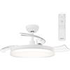 Philips Solr Ventilatore a Soffitto con Pale Retrattili e Lampadina LED, 3 Pale, Pala Aperta 106 cm, 4.500 lm, 3 Ton. Luce Bianca (2.700/4.000/5.500 K), Regol. Fino a 10%, Telecom. Incl., Bianco
