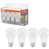 Osram lampadina a forma di base Classic lampada a LED, plastica, Luce Bianca Calda, E27, 8.5 W, set di 4