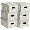 Lavatelli Set 6 Scatole Portaoggetti in Cartone, Grande Organizer con Coperchio per Armadio e Trasporto, Ideale per Trasloco, vestiti e scarpe 29x51x20cm