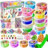 YOPINSAND 20 Colori Fai da Te Slime Kit Slime Making per Ragazze, Crystal Clear Slime, Glow in the Dark Slime con Sfere di Schiuma Aggiuntive, Charms, Glitter, Giocattolo Regalo per Bambini