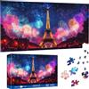 Pavemlo Puzzle 1000 Pezzi per Adulti Parigi Di Notte - Forma Speciale Puzzle classici | Impossibile Puzzles | Decorazione Murale Unica (41x80cm) | Regalo Originale per Amanti dei Puzzle
