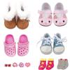 Toclsixz Set di accessori per bambole, scarpe e calze per bambole da 43 cm, 7 pezzi, rosa e marrone