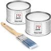 I LOVE paint I Love Chalk Paint Bianco Gesso - Set Risparmio 2 Barattoli + Pennello - 750 ml totali - Vernice Effetto Gesso per Mobili - Chalk Paint Pittura Tutto Senza Carteggiare