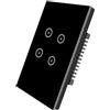 Jinvoo Interruttore luce intelligente, interruttore luce WiFi, 4 marce (Nero)