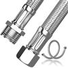 Zephyra 2PCS 30CM Tubo Corazzato In Acciaio Inox 304,3/8 Dado per Raccordox3/8 Filettatura Esterna,Tubo di Collegamento con Intreccio in Acciaio inox per Rubinetto,Valvola Angolare,Rubinetto Della