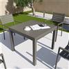Parama Tavolo da esterno rettangolare in alluminio tortora allungabile 90/180x90x74cm con top a doghe | Marel