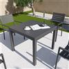 Parama Tavolo da esterno rettangolare in alluminio grigio scuro allungabile 90/180x90x74cm con top a doghe | Marel