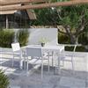 Parama Set da esterno bianco con tavolo allungabile 135/270x74cm e 4 sedie in alluminio| Zenor