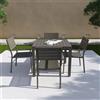 Parama Set da esterno tortora con tavolo allungabile 90/180x74cm e 4 sedie in alluminio | Zenor