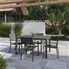 Parama Set da esterno tortora con tavolo allungabile 135/270x74cm e 4 sedie in alluminio| Zenor
