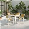 Parama Set da esterno bianco con tavolo allungabile 90/180x74cm e 4 sedie in alluminio e polywood | Camir