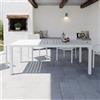 Parama Tavolo da esterno rettangolare in alluminio bianco allungabile 200/300x100x75cm con top a doghe | Marel