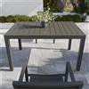 Parama Tavolo da esterno rettangolare in alluminio tortora allungabile 135/270x90xh74cm con top a doghe | Marel