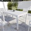 Parama Tavolo da esterno rettangolare in alluminio bianco allungabile 135/270x90xh74cm con top a doghe | Marel