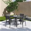 Parama Set da esterno grigio con tavolo allungabile 90/180x74cm e 4 sedie in alluminio | Zenor