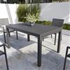 Parama Tavolo da esterno rettangolare in alluminio grigio scuro allungabile 135/270x90xh74cm con top a doghe | Marel