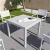 Parama Tavolo da esterno rettangolare in alluminio bianco allungabile 90/180x90x74cm con top a doghe | Marel